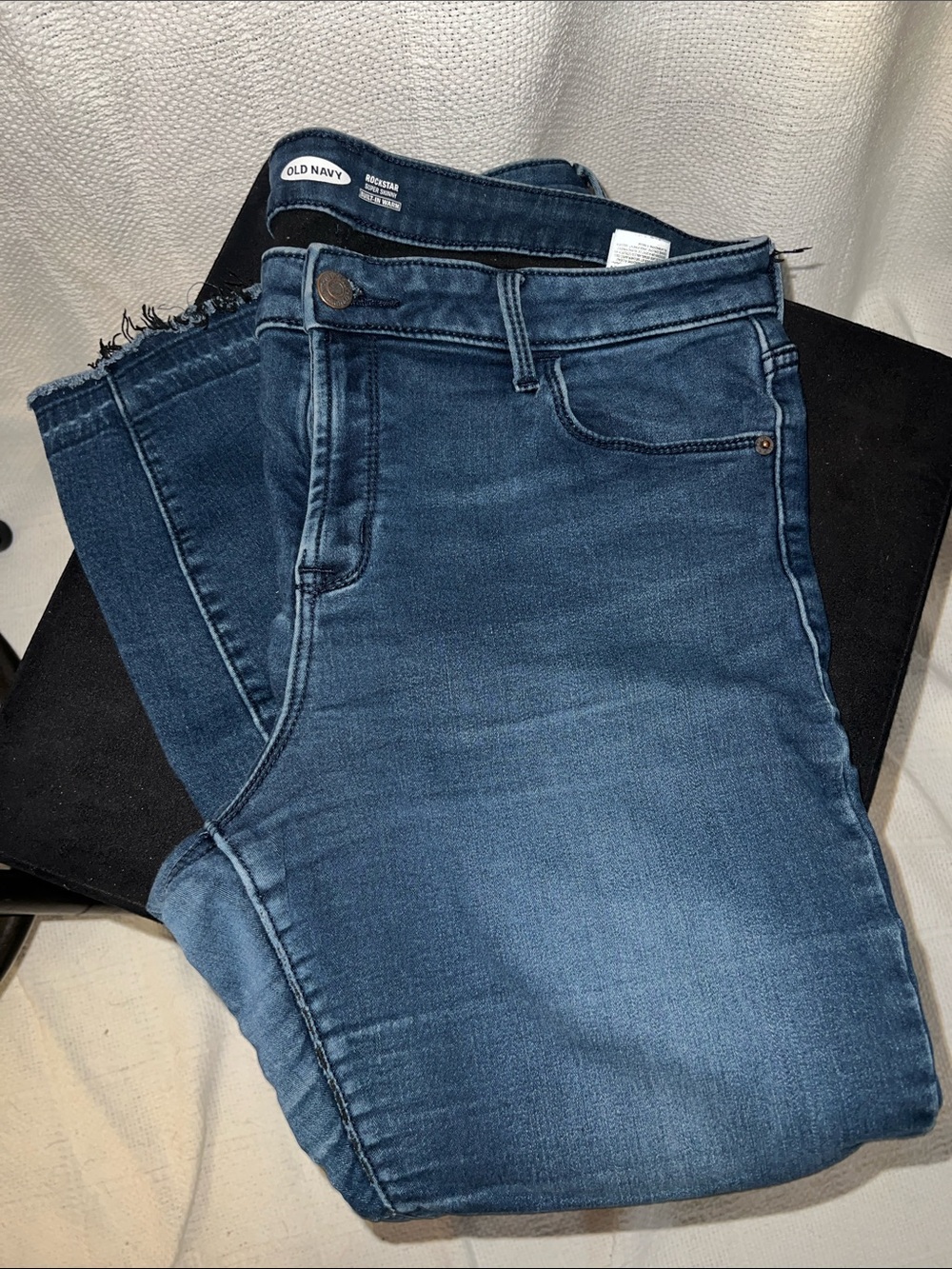 Old Navy Blue Skinny Jeans with Frayed Hem